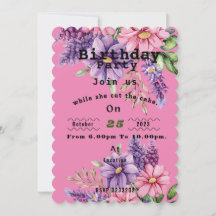 Convite de aniversário do amante da Flor