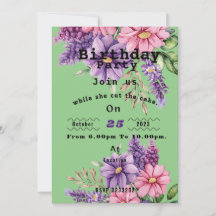 Convite de aniversário do amante da Flor