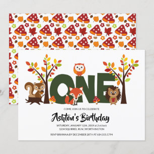 Convite de aniversário do animal da floresta o