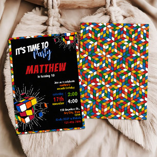 Convite de aniversário do arco-íris de Rubik