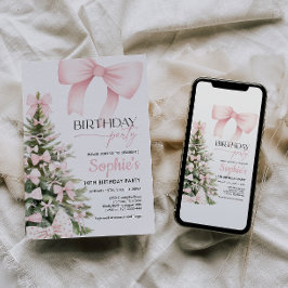 Convite de Aniversário do Arco Rosa de inverno