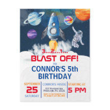 Convite de Aniversário do Astronauta da Festa no E