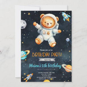 Convite de aniversário do astronauta Urso