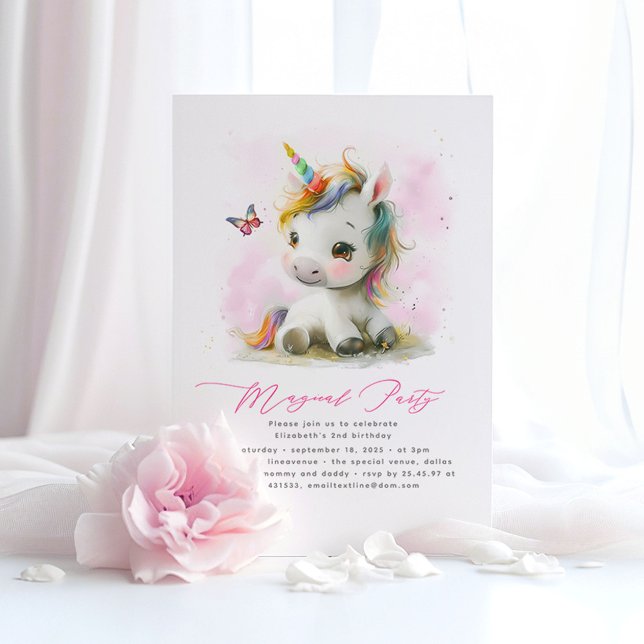 Convite de Aniversário do Baby Unicorn (Baby Unicorn Birthday Invitations)