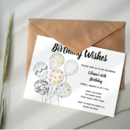 Convite de Aniversário do Balão Elegante