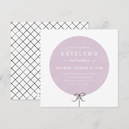 Convite de aniversário do balão - Lavanda