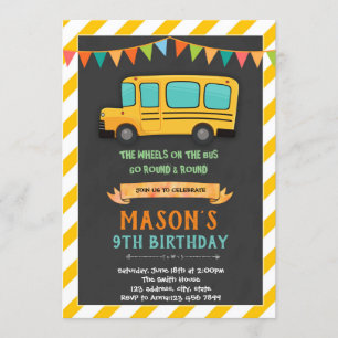 Convite de Aniversário do Barramento Escolar