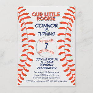 Convite de aniversário do basebol do menino