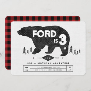 Convite de Aniversário do Boho Bear