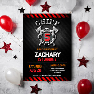 Convite de Aniversário do Bombeiro