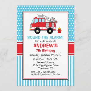 Convite de Aniversário do Bombeiro