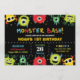 Convite de Aniversário do Bonitinho Monstro Bonito