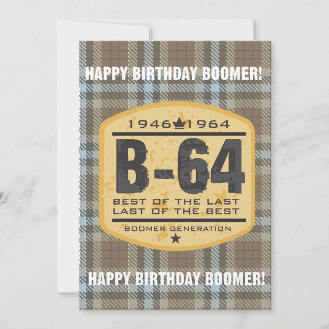 Convite de aniversário do Boomer (Frente)