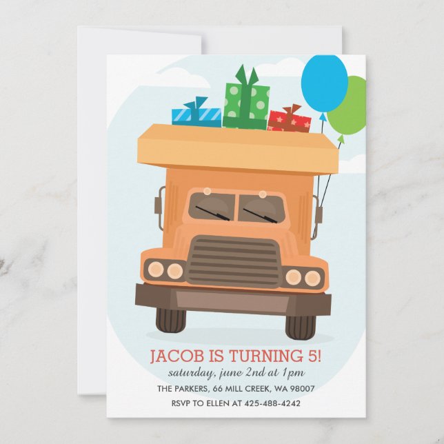 Convite de aniversário do Bump Kid (Frente)