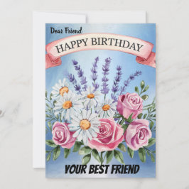 Convite de Aniversário do Buquê Floral Elegante