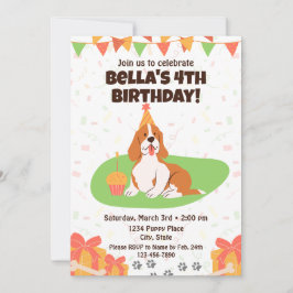 Convite de Aniversário do Caça-Caça-Basset