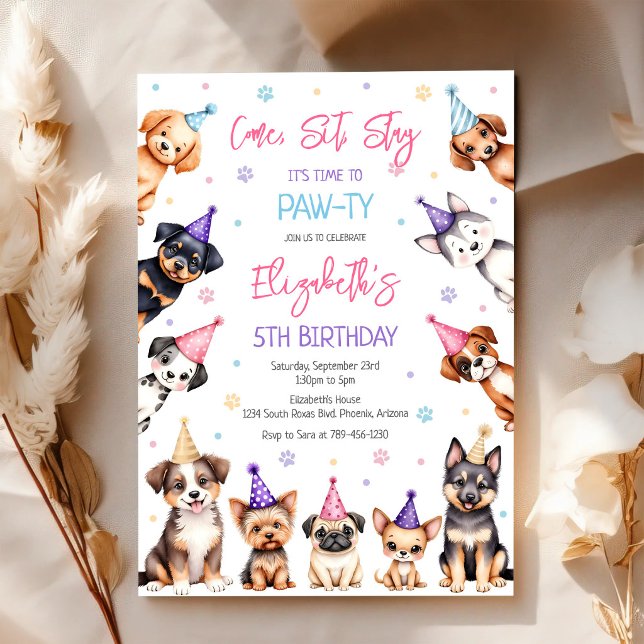 Convite de Aniversário do Cachorrinho Festa da Pat (Criador carregado)