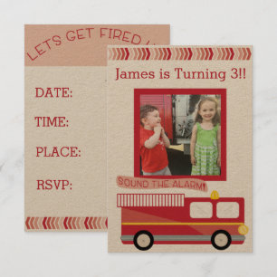 Convite de Aniversário do Caminhão de Fogo