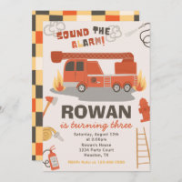 Convite de Aniversário do Caminhão de Fogo | Anive