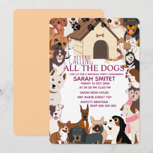 Convite de Aniversário do Cão Esquisito Vamos Faz
