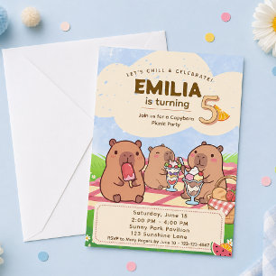 Convite de Aniversário do Capivara para Piquenique