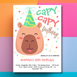 Convite de aniversário do capy capy capivara