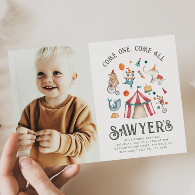 Convite de Aniversário do Carnaval de Foto | Circo (Criador carregado)