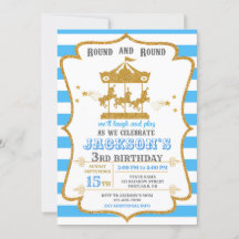 Convite de aniversário do Carousel Convite para o 