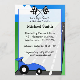 Convite de Aniversário do Carro Race