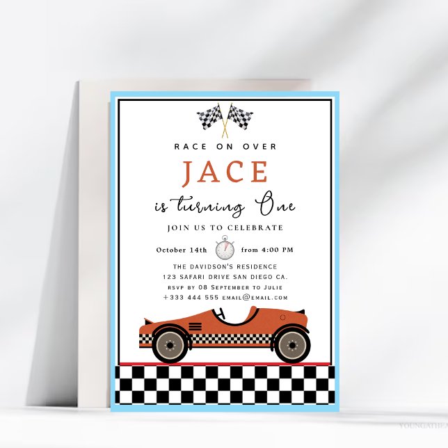 Convite de Aniversário do Carro Race (Criador carregado)