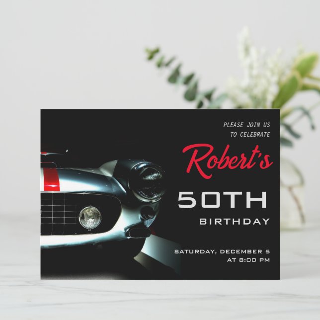 Convite de Aniversário do Carro Race Italiano (Em pé/Frente)