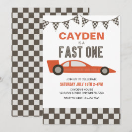 Convite de Aniversário do Carro Rápido de Uma Corr