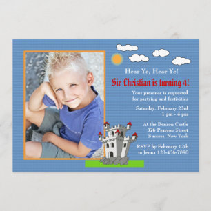 Convite de aniversário do castelo dos cavaleiros