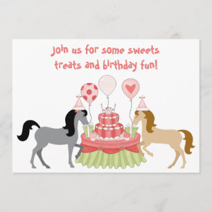 Convite de Aniversário do Cavalo dos Pôs Bonito