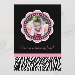 Convite de Aniversário do Chic Zebra