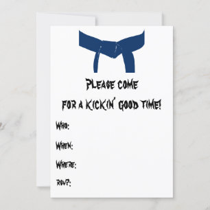 Convite de aniversário do Cinturão Azul de Artes M