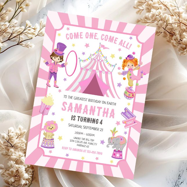 Convite de Aniversário do Circo Carnaval (Criador carregado)