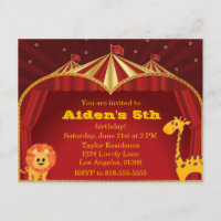 Convite de Aniversário do Circo Infantil