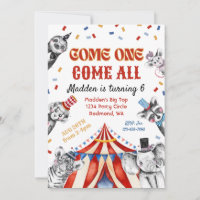 Convite de aniversário do Circus | Convite de Carn