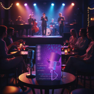 Convite de Aniversário do Clube Jazz Personalizado