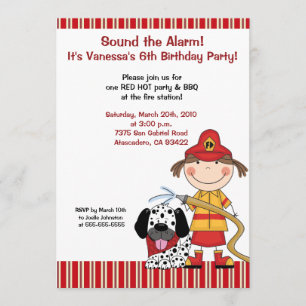 Convite de Aniversário do Combatente de Fogo Lil 