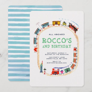Convite de aniversário do comboio