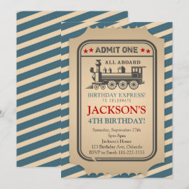 Convite de Aniversário do Comboio Vintage