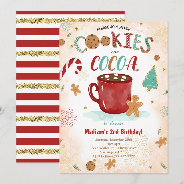 Convite de aniversário do Cookie (Frente/Verso)