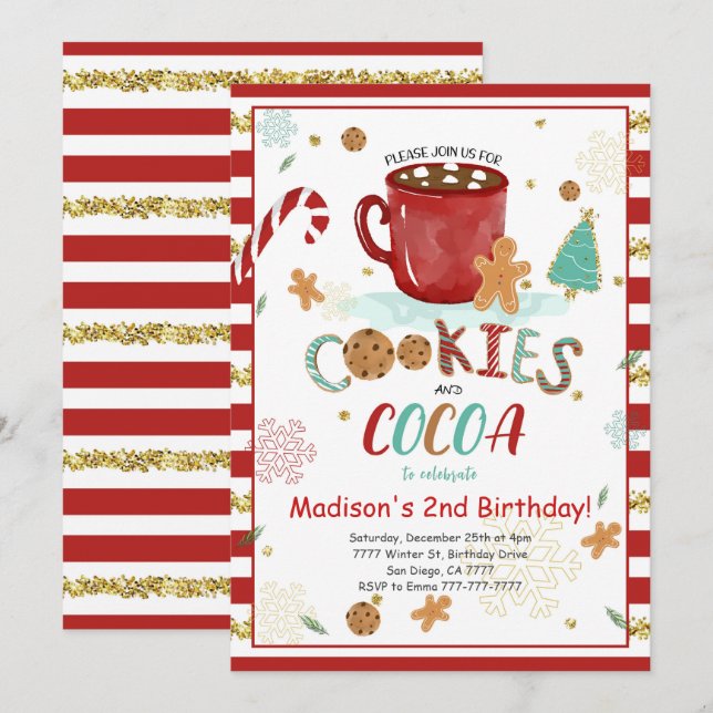 Convite de Aniversário do Cookies (Frente/Verso)