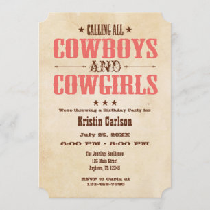 Convite de Aniversário do Coral Vintage