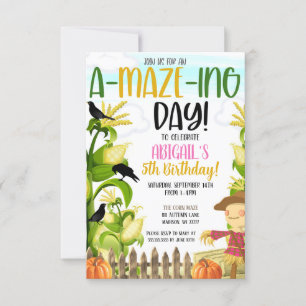 Convite de Aniversário do Corn Maze Girl