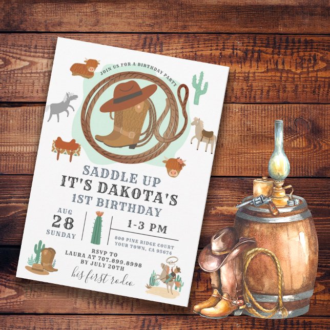 Convite de Aniversário do Cowboy (Criador carregado)