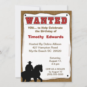 Convite de Aniversário do Cowboy