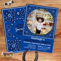 Convite de Aniversário do Cowboy Blue Bandana
